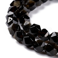 Natural Golden Sheen Obsidian Beads Strands&nbsp;G-C229-01A