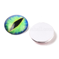 Half Round/Dome Dragon Eye Printed Glass Cabochons&nbsp;X-GGLA-A002-20mm-AB