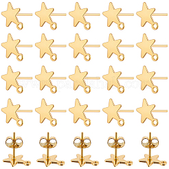 60Pcs 304 Stainless Steel Stud Earring Findings&nbsp;STAS-SC0021-31G