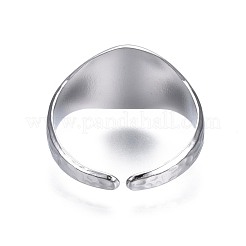 Non-Tarnish 304 Stainless Steel Oval Open Cuff Ring&nbsp;RJEW-T023-54P