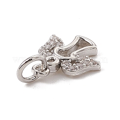 Brass Micro Pave Cubic Zirconia Charms&nbsp;ZIRC-F132-03P