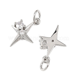 SHEGRACE Brass Micro Pave Clear Cubic Zirconia Pendants&nbsp;XGRQ4N986-735P