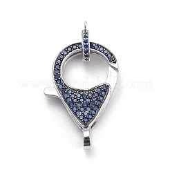 Brass Micro Pave Cubic Zirconia Lobster Claw Clasps&nbsp;ZIRC-F110-01A