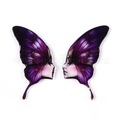 Epoxy Resin Butterfly Wings with Lady Face Cabochons&nbsp;RESI-N045-05A