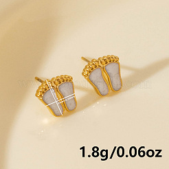 304 Stainless Steel Exaggerated Footprint Stud Earrings&nbsp;BU6703-2