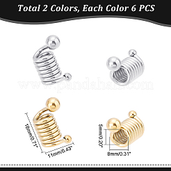 12Pcs 2 Colors 316 Surgical Stainless Steel European Beads&nbsp;STAS-DC0007-89