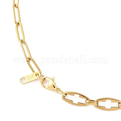 304 Stainless Steel Hollow Cross Link Chain & 304 Stainless Steel Paperclip Chain Necklaces for Women&nbsp;NJEW-JN05548-02