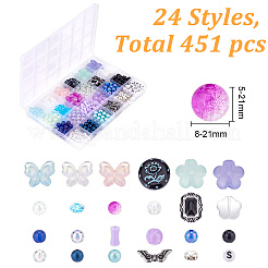 451Pcs 24 Styles Acrylic Beads&nbsp;OACR-HY0001-13