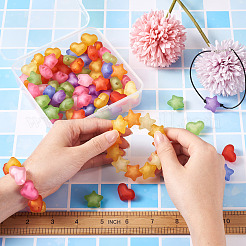 100Pcs 2 Style Frosted Acrylic Beads&nbsp;FACR-BT0001-01