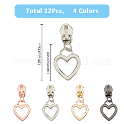 12Pcs 4 Colors Zinc Alloy Replacement Zipper Sliders&nbsp;FIND-FH0009-45