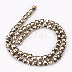 Electroplated Non-magnetic Synthetic Hematite Beads Strands&nbsp;G-P367-E07
