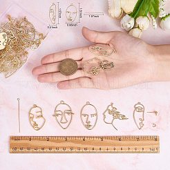 DIY Abstract Face Drop Earring Making Kit&nbsp;DIY-SZ0008-67