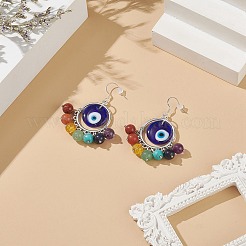 Handmade Evil Eye Lampwork  Earrings&nbsp;EJEW-JE05125