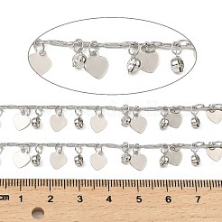 Rack Plating Brass Heart Link Chains&nbsp;CHC-A007-13P