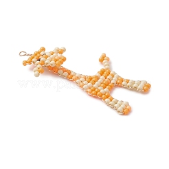 Copper Wire Wrapped Beaded Giraffe Charms&nbsp;PALLOY-MZ01098