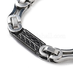 PVD Vacuum Plating 201 Stainless Steel Rectangle Link Chain Necklace & Bracelets Set&nbsp;SJEW-G083-17EBP