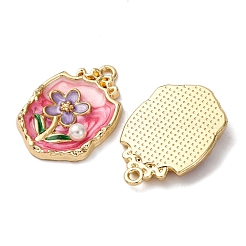 Light Gold Tone Alloy Enamel Pendants&nbsp;ENAM-B028-32KCG-01