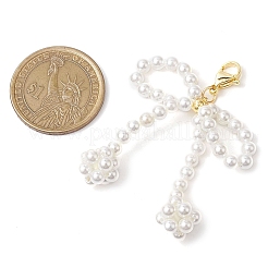 Bowknot Shell Pearl Beaded Pendant Decoration&nbsp;HJEW-TA00297