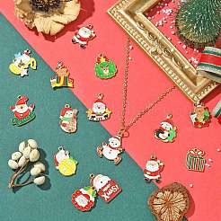 30Pcs 15 Styles Christmas Music Theme Alloy Enamel Pendants&nbsp;FIND-CJ0002-53