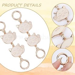 Alloy Enamel Cat Link Chains for Purse Chains&nbsp;PURS-WH0001-40
