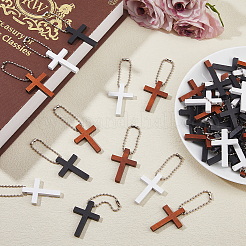 90Pcs 3 Colors Wood Pendant Decorations&nbsp;HJEW-DC00040