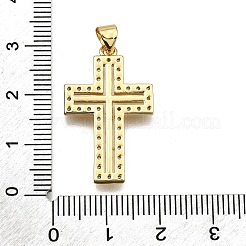 Brass Micro Pave Cubic Zirconia Pendants&nbsp;KK-Z100-37G-02