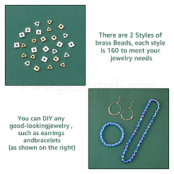 320Pcs 4 Style Brass Beads&nbsp;KK-FH0006-89