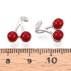 Brass Micro Pave Cubic Zirconia and Resin Pendants&nbsp;KK-T074-65P