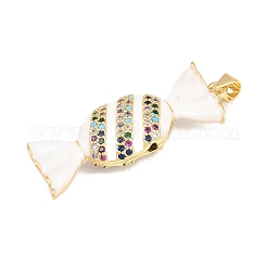 Brass Micro Pave Cubic Zirconia Pendants&nbsp;KK-C162-007G