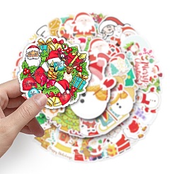 50Pcs Christmas PVC Self Adhesive Stickers&nbsp;XMAS-PW0001-187