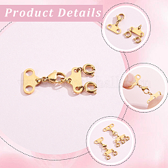 2Pcs 2 Styles Stainless Steel Necklace Layering Clasps&nbsp;FIND-BBC0005-10G