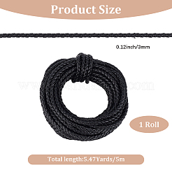 5M Round Folded Bolo Braided Imitation Leather Cord&nbsp;LC-CL0001-07