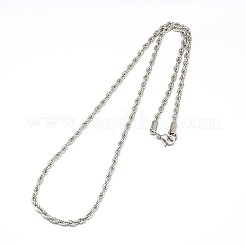 Fashionable 304 Stainless Steel Rope Chain Necklace Making&nbsp;STAS-A028-N052