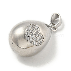 Rack Plating Brass Micro Pave Clear Cubic Zirconia Pendants&nbsp;KK-E114-02P-04
