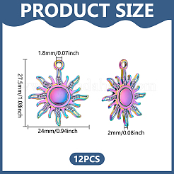 12Pcs Rainbow Color Alloy Pendants&nbsp;FIND-LP0001-55