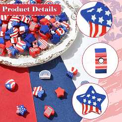 200Pcs 10 Styles Independence Day Handmade Polymer Clay Beads&nbsp;CLAY-FS0001-56