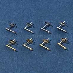 16Pcs 2 Colors 201 Stainless Steel Stud Earring Findings with Hole&nbsp;EJEW-FS0001-18