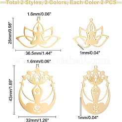 8Pcs 4 Styles 201 Stainless Steel Pendants&nbsp;STAS-UN0033-89