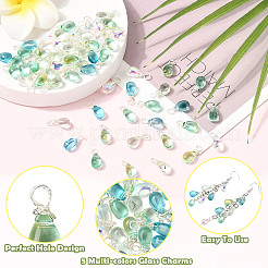 80Pcs 5 Colors Glass Pendants&nbsp;PALLOY-SW00114