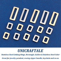 48Pcs 4 Style 201 Stainless Steel Linking Rings&nbsp;STAS-UN0040-26