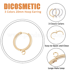 12Pcs 3 Colors 201 Stainless Steel Huggie Hoop Earrings Findings&nbsp;FIND-DC0005-89