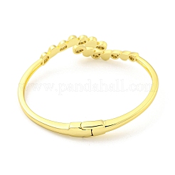 Teardrop Brass Micro Pave Clear Cubic Zirconia Open Cuff Bangles&nbsp;BJEW-Z062-19G