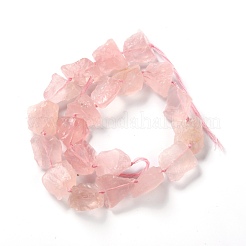 Rough Raw Natural Madagascar Rose Quartz Beads Strands&nbsp;G-G010-03
