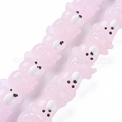 Transparent Handmade Bumpy Lampwork Beads Strands&nbsp;LAMP-T007-19-B08