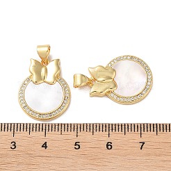 Brass Micro Pave Clear Cubic Zirconia Pendants&nbsp;KK-B083-16G-02