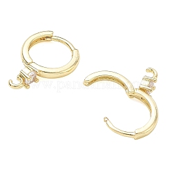 Rack Plating Brass Micro Pave Cubic Zirconia Hoop Earring Findings&nbsp;CU-CBA01AA-12G