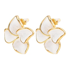 304 Stainless Steel Enamel Flower Stud Earrings&nbsp;LS-EJEW-A138-02G
