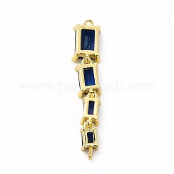 Brass Pave Cubic Zirconia Connector Charms&nbsp;KK-G458-01G-03