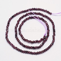 Faceted Rondelle Natural Garnet Bead Strands&nbsp;G-I156-08