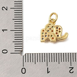Rack Plating Brass Micro Pave Cubic Zirconia Pendants&nbsp;ZIRC-F142-38G